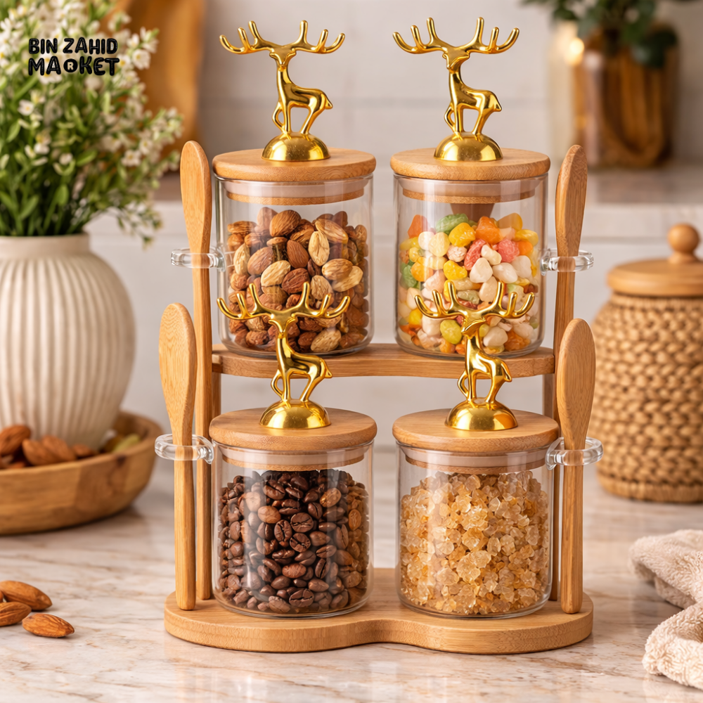 MAJESTIC REINDEER JARS SET - 4 PIECES