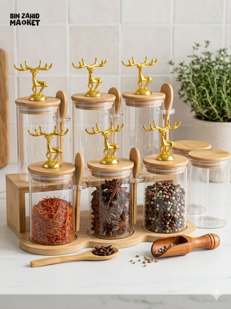 MAJESTIC REINDEER JARS SET - 6 PIECES