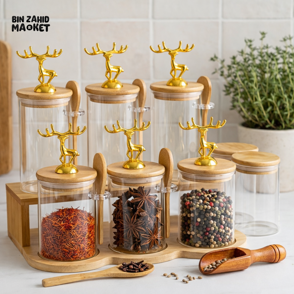 MAJESTIC REINDEER JARS SET - 6 PIECES