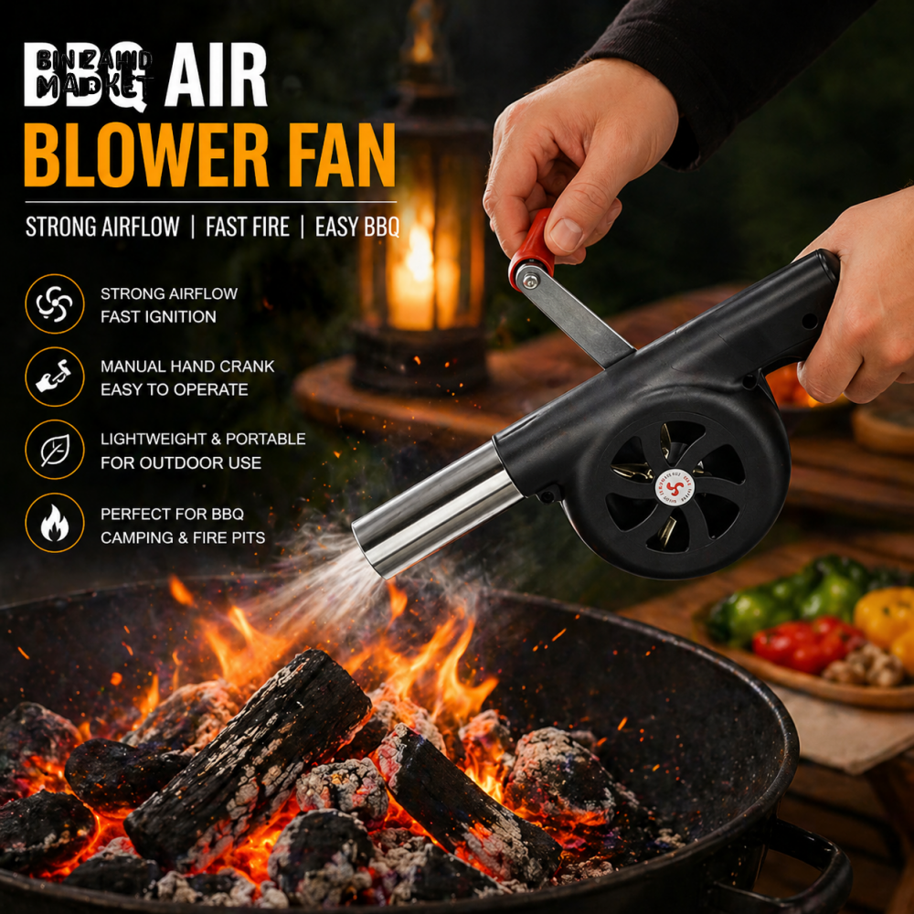 MANUAL BARBECUE BLOWER BBQ FAN FOR OUTDOOR CAMPING & PARTY