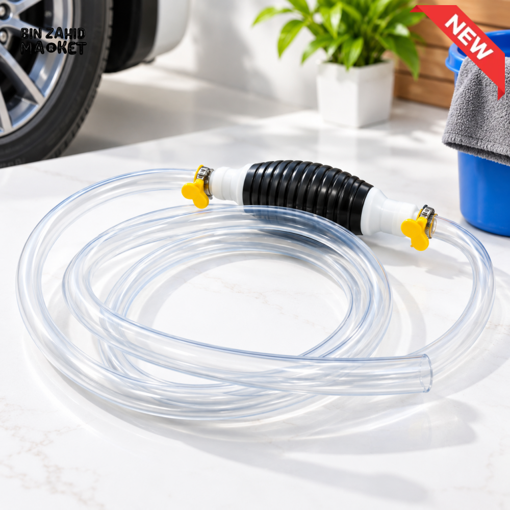 MANUAL SIPHON PUMP WITH TRANSPARENT LIQUID TRANSFER HOSE