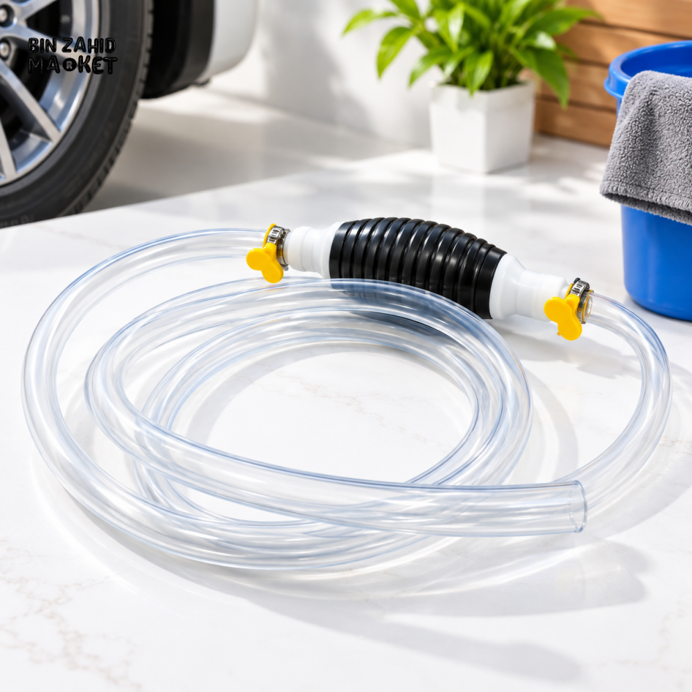 MANUAL SIPHON PUMP WITH TRANSPARENT LIQUID TRANSFER HOSE