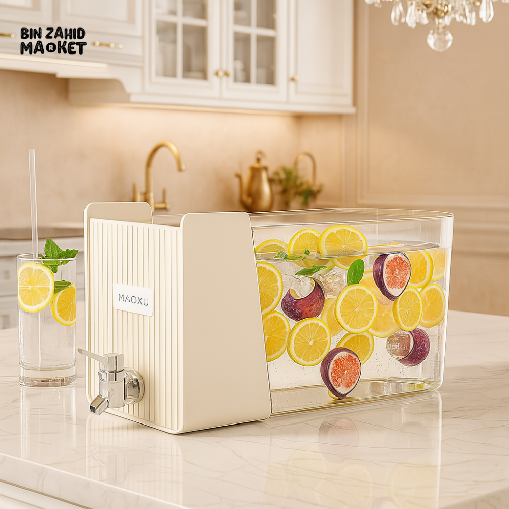 MAOXU FRUIT INFUSED WATER DISPENSER – LUXURY COUNTERTOP BEVERAGE CONTAINER WITH TAP FOR LEMON, MINT & ICE DRINKS