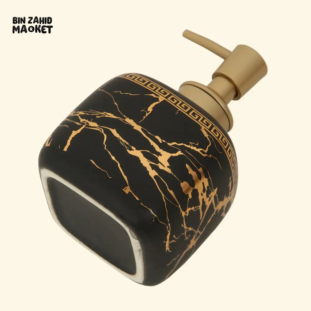 MARBLE SOAP DISPENSER LUXURY BATHROOM COUNTERTOP ACCESSORY - BLACK