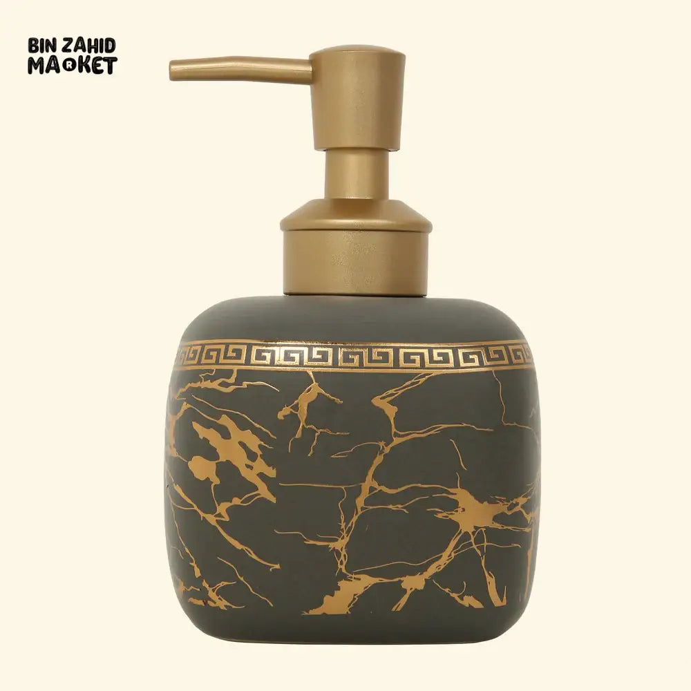 MARBLE SOAP DISPENSER LUXURY BATHROOM COUNTERTOP ACCESSORY - GREY