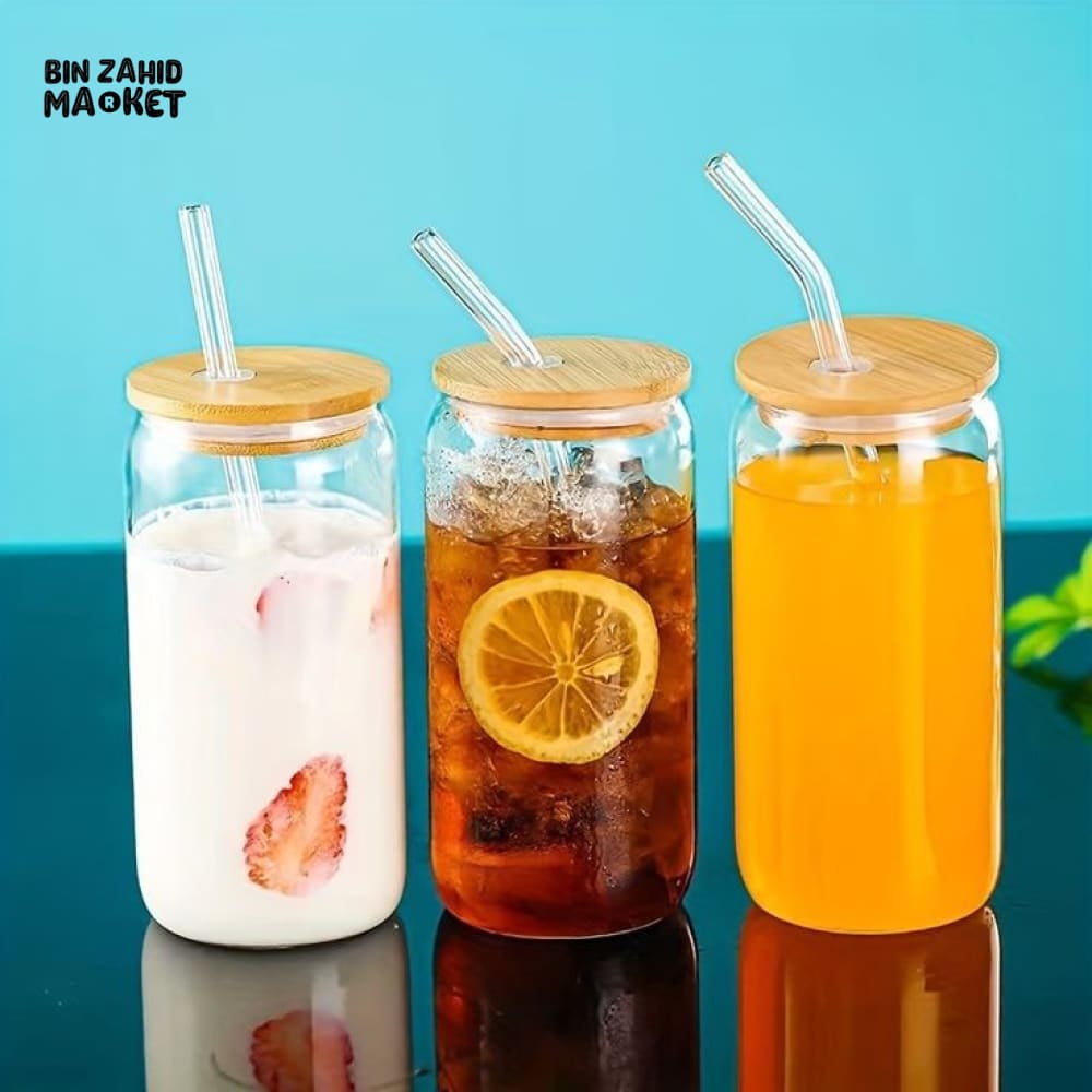 MASON JAR WITH CLEAR STRAW
