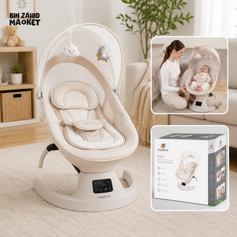 MASTELA 3-IN-1 ELECTRIC BABY BASSINET ROCKER - SKIN