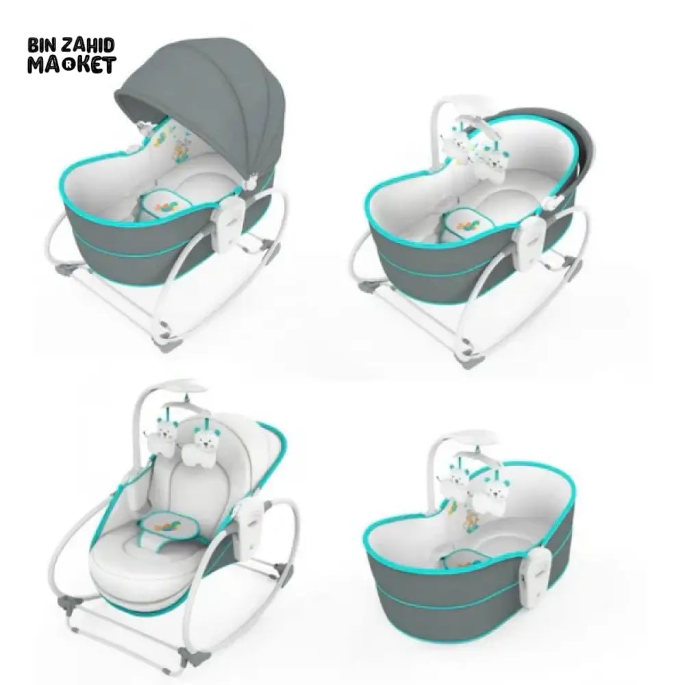MASTELA 5-IN-1 DELUXE MULTI-FUNCTIONAL BASSINET ELECTRIC BABY SWING - GREY