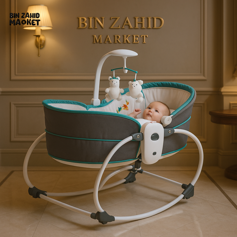 MASTELA 5-IN-1 DELUXE MULTI-FUNCTIONAL BASSINET ELECTRIC BABY SWING - GREY