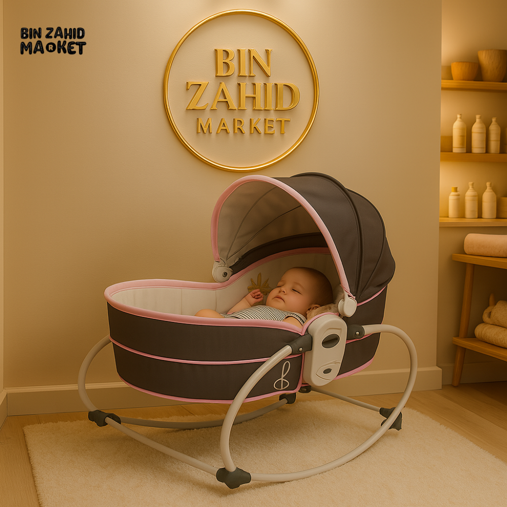 MASTELA 5-IN-1 DELUXE MULTI-FUNCTIONAL BASSINET ELECTRIC BABY SWING - PINK