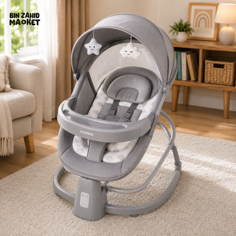 MASTELA ELECTRIC BABY SWING CHAIR - GREY