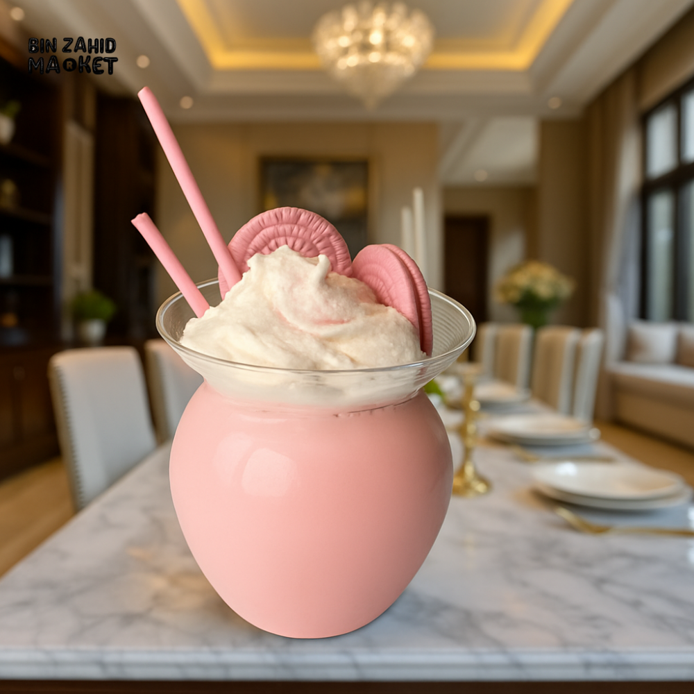 MATKA BEVERAGES GLASS CUP WITH STRAW 550ML