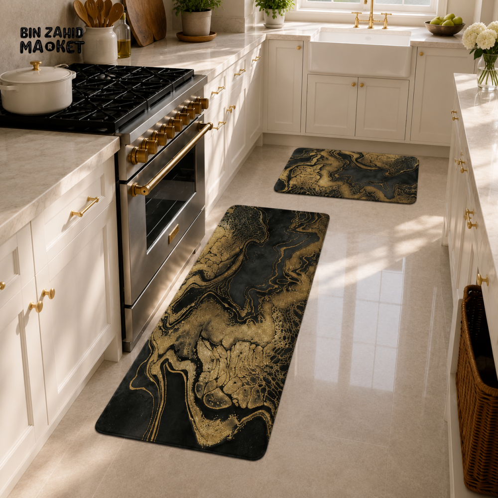 MATRUGS AGATE MARBLE KITCHEN FLOOR MAT SET - MEDIUM - 4 Length / 1.25 Ft - Door Mats