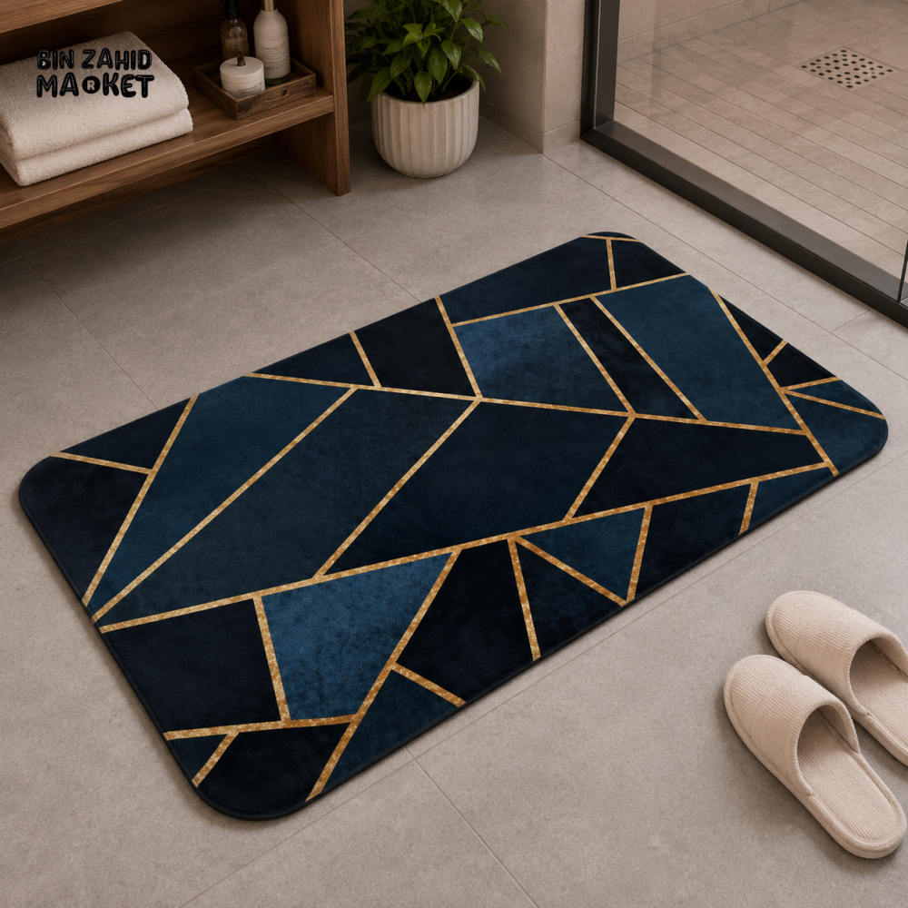 MATRUGS LUXURY GEOMETRIC DESIGN BATHROOM FLOOR MAT - 2ft × 1.25ft