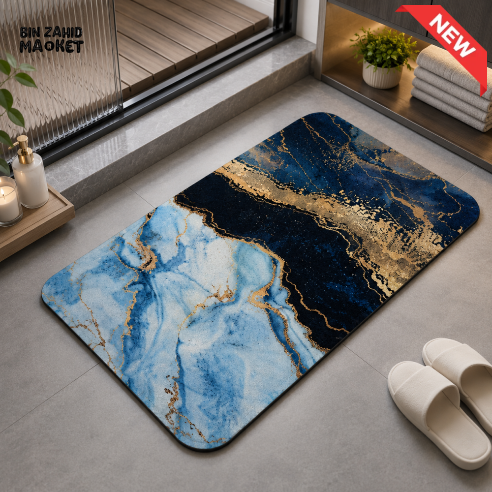 MATRUGS LUXURY MARBLE DESIGN BATHROOM FLOOR MAT - 2ft × 1.25ft