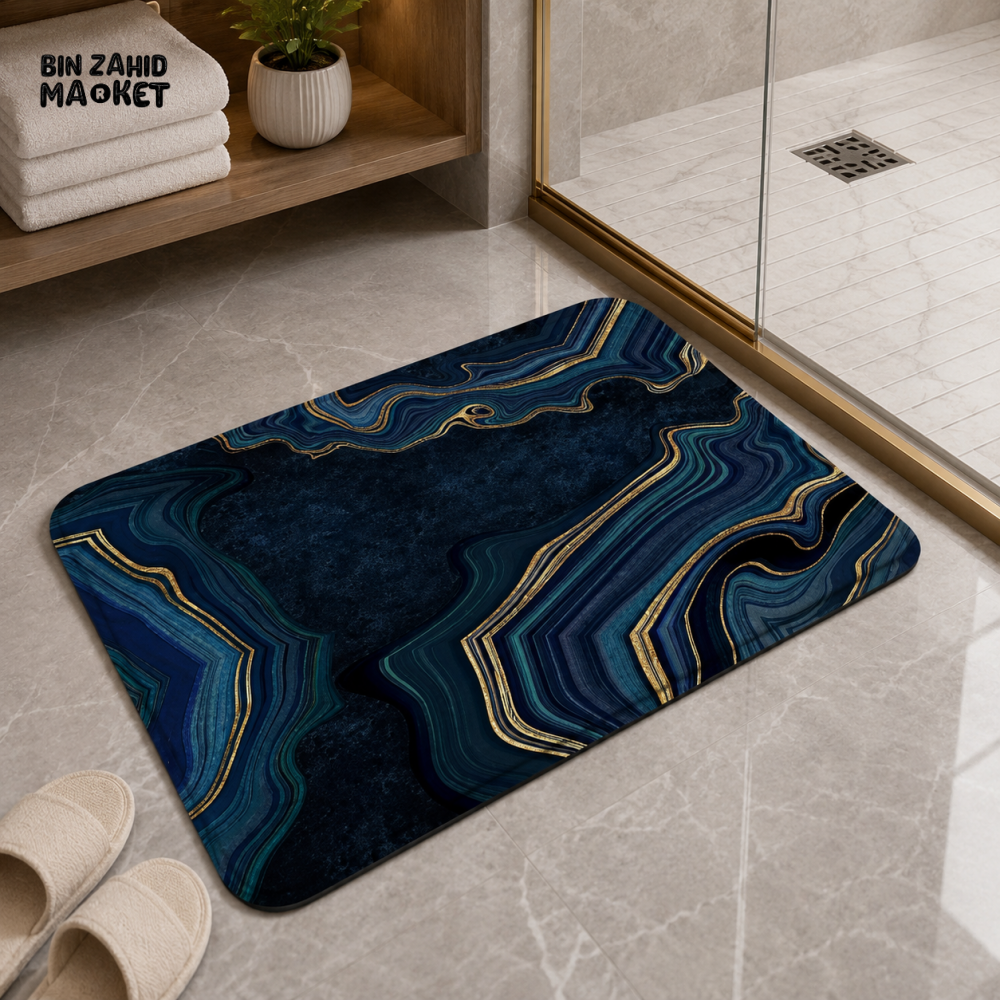 MATRUGS LUXURY MARBLE DESIGN BATHROOM FLOOR MAT - 2ft × 1.25ft