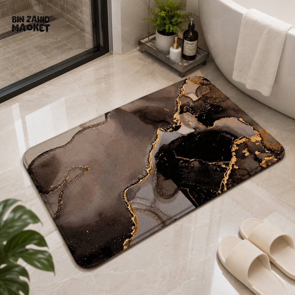 MATRUGS LUXURY MARBLE DESIGN BATHROOM FLOOR MAT - 2ft × 1.25ft