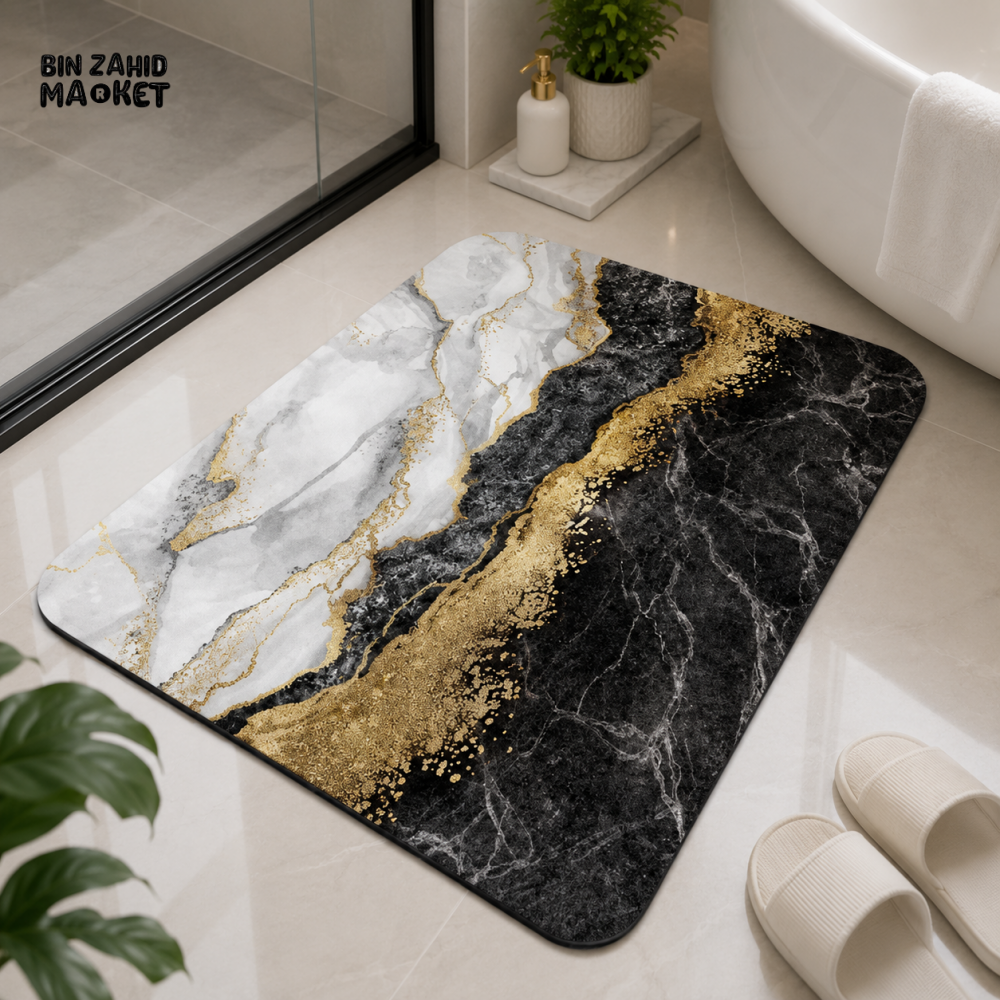 MATRUGS LUXURY MARBLE DESIGN BATHROOM FLOOR MAT - 2ft × 1.25ft