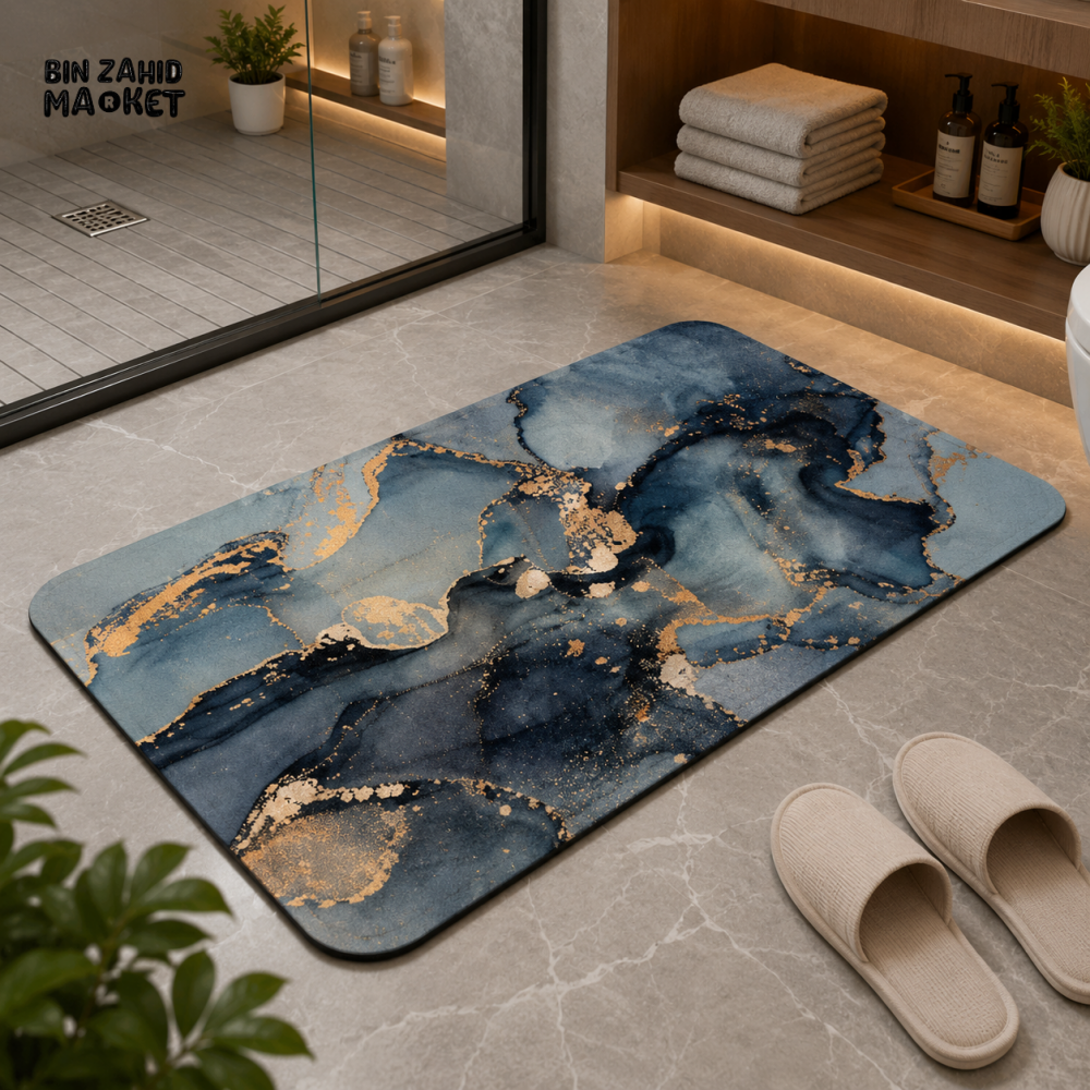 MATRUGS LUXURY MARBLE DESIGN BATHROOM FLOOR MAT - 2ft × 1.25ft