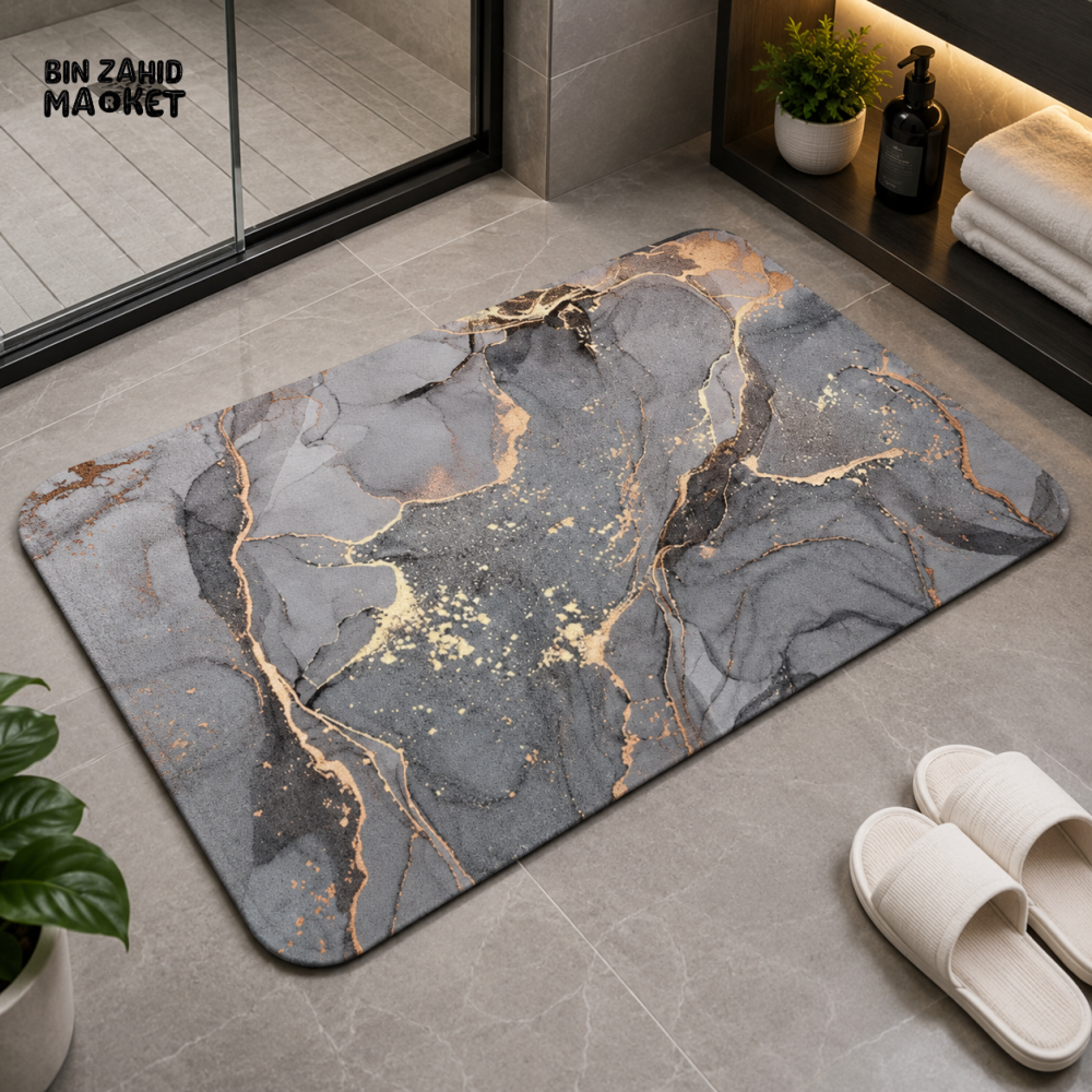 MATRUGS LUXURY MARBLE DESIGN BATHROOM FLOOR MAT - 2ft × 1.25ft