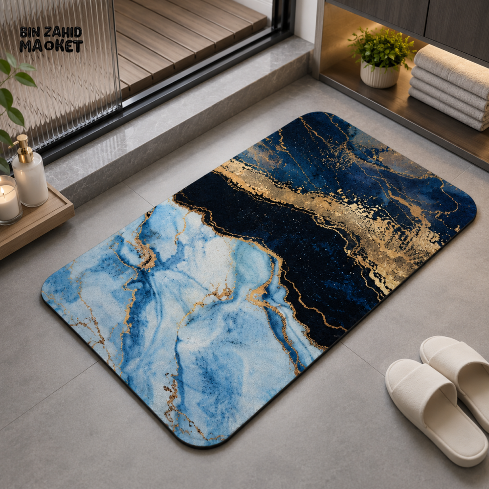 MATRUGS LUXURY MARBLE DESIGN BATHROOM FLOOR MAT - 2ft × 1.25ft