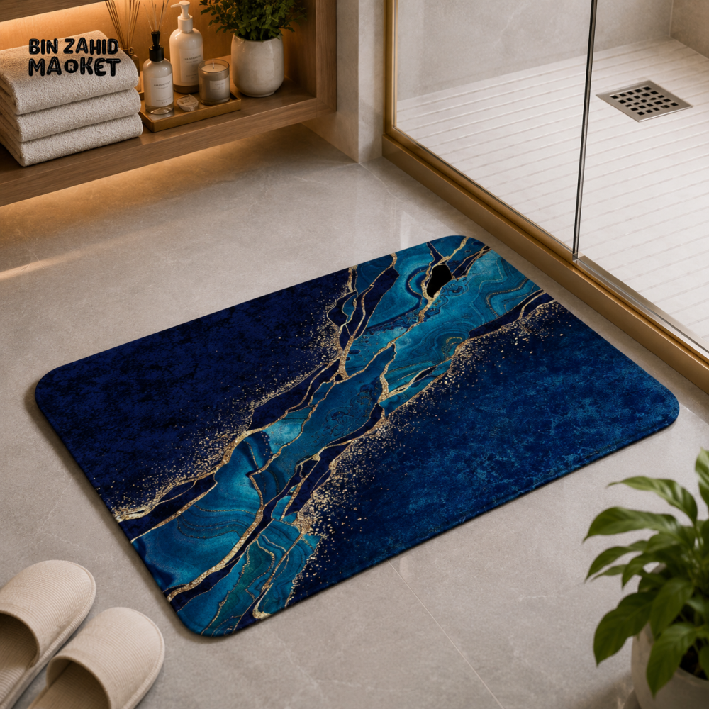 MATRUGS LUXURY MARBLE DESIGN BATHROOM FLOOR MAT - 2ft × 1.25ft