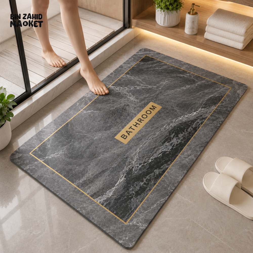 MATRUGS MARBLE DESIGN BATHROOM FLOOR MAT - 2ft × 1.25ft