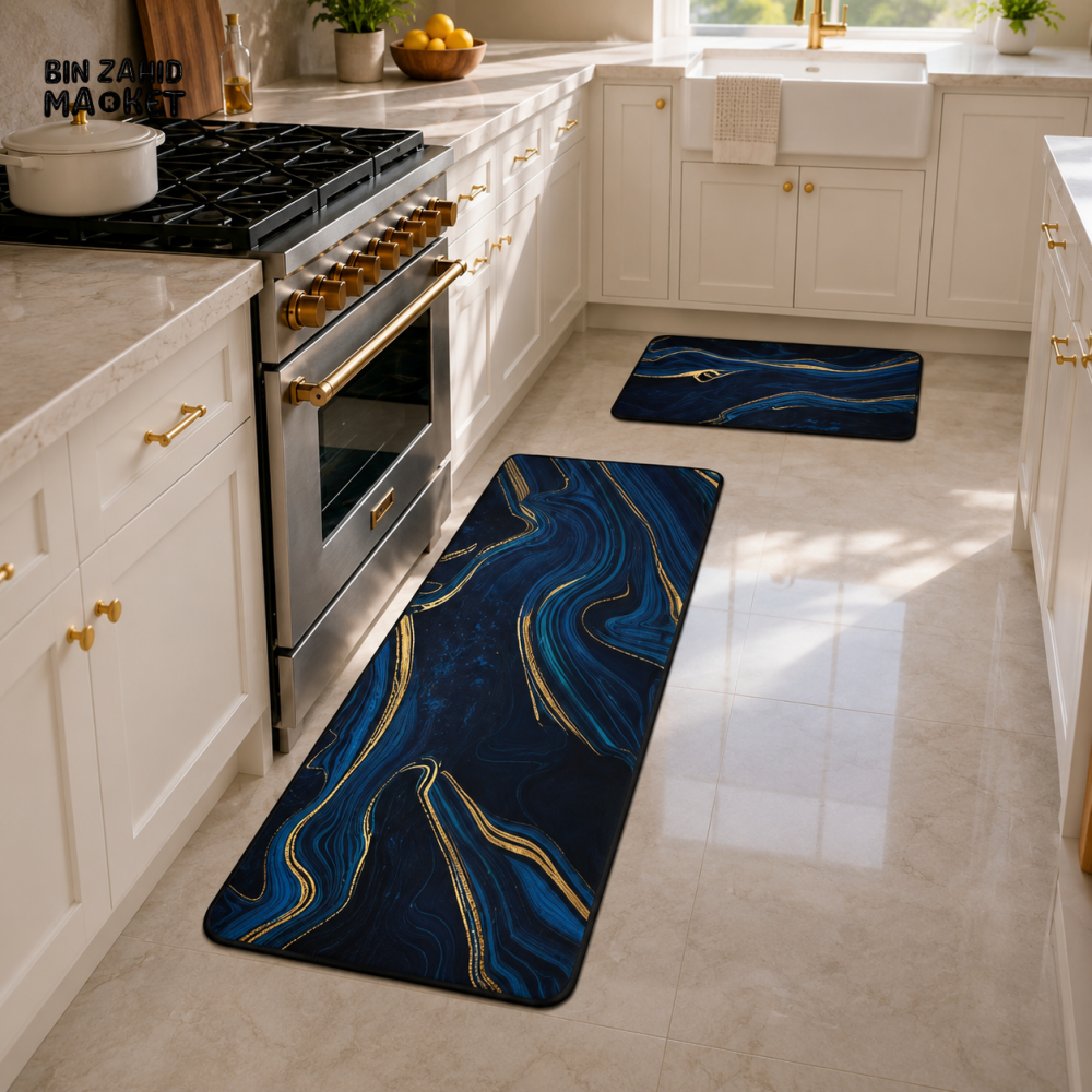 MATRUGS MARBLE PRINT KITCHEN RUNNER MAT SET - MEDIUM - 4 Length / 1.25 Ft - Door Mats