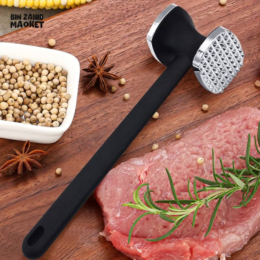 MEAT TENDERIZER HAMMER DOUBLE-SIDED COMFORT GRIP MALLET HEAVY DUTY FOR STEAK & CHICKEN