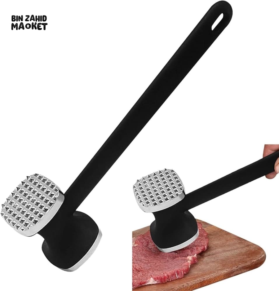 MEAT TENDERIZER HAMMER DOUBLE-SIDED COMFORT GRIP MALLET HEAVY DUTY FOR STEAK & CHICKEN