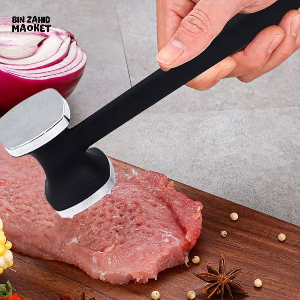 MEAT TENDERIZER HAMMER DOUBLE-SIDED COMFORT GRIP MALLET HEAVY DUTY FOR STEAK & CHICKEN