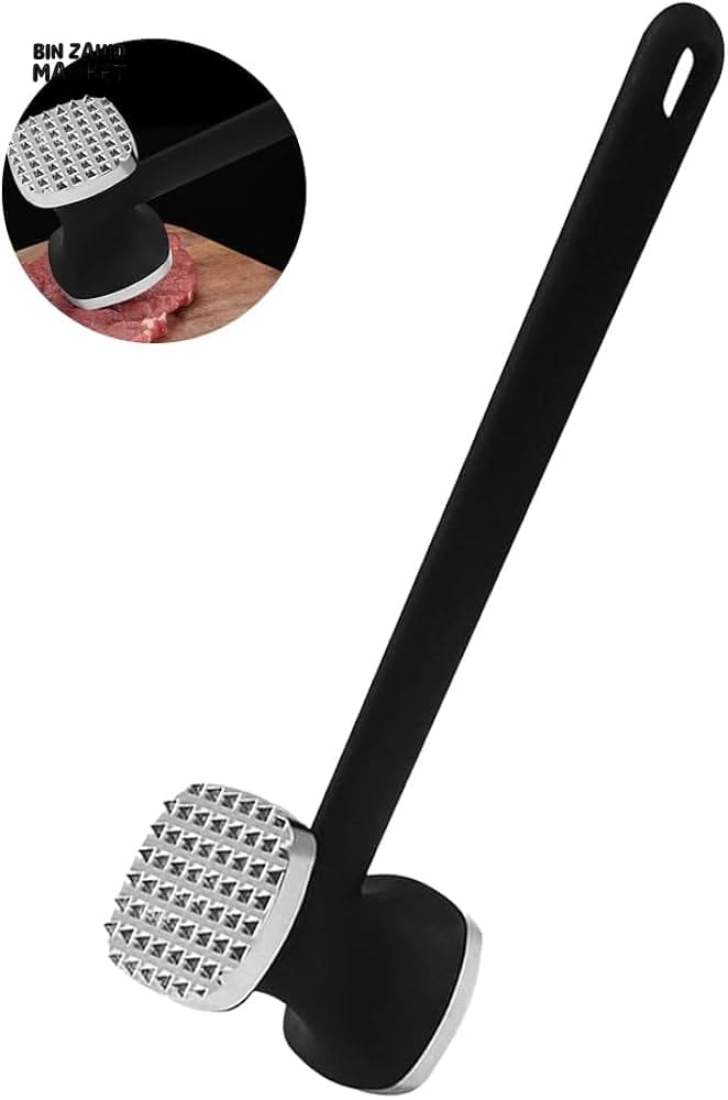 MEAT TENDERIZER HAMMER DOUBLE-SIDED COMFORT GRIP MALLET HEAVY DUTY FOR STEAK & CHICKEN