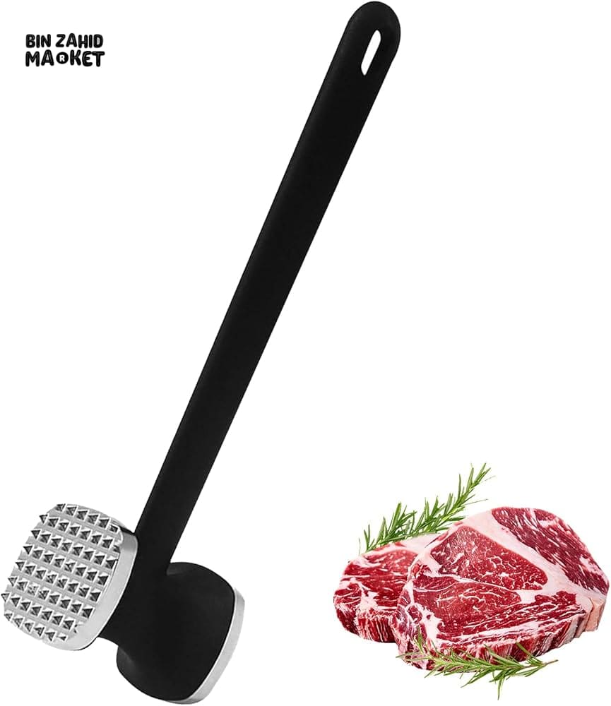 MEAT TENDERIZER HAMMER DOUBLE-SIDED COMFORT GRIP MALLET HEAVY DUTY FOR STEAK & CHICKEN