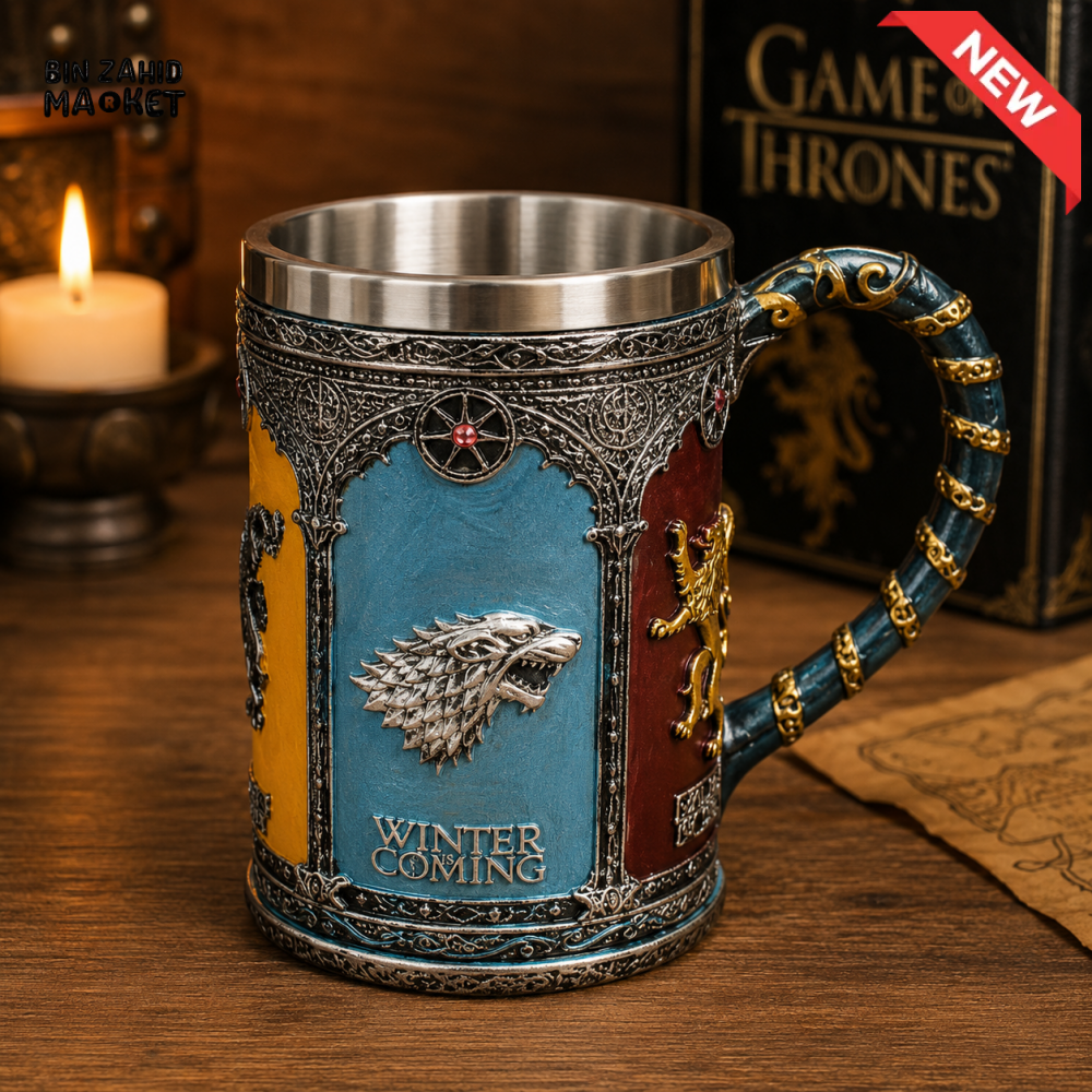 MEDIEVAL FANTASY STAINLESS STEEL TANKARD - 500 ML