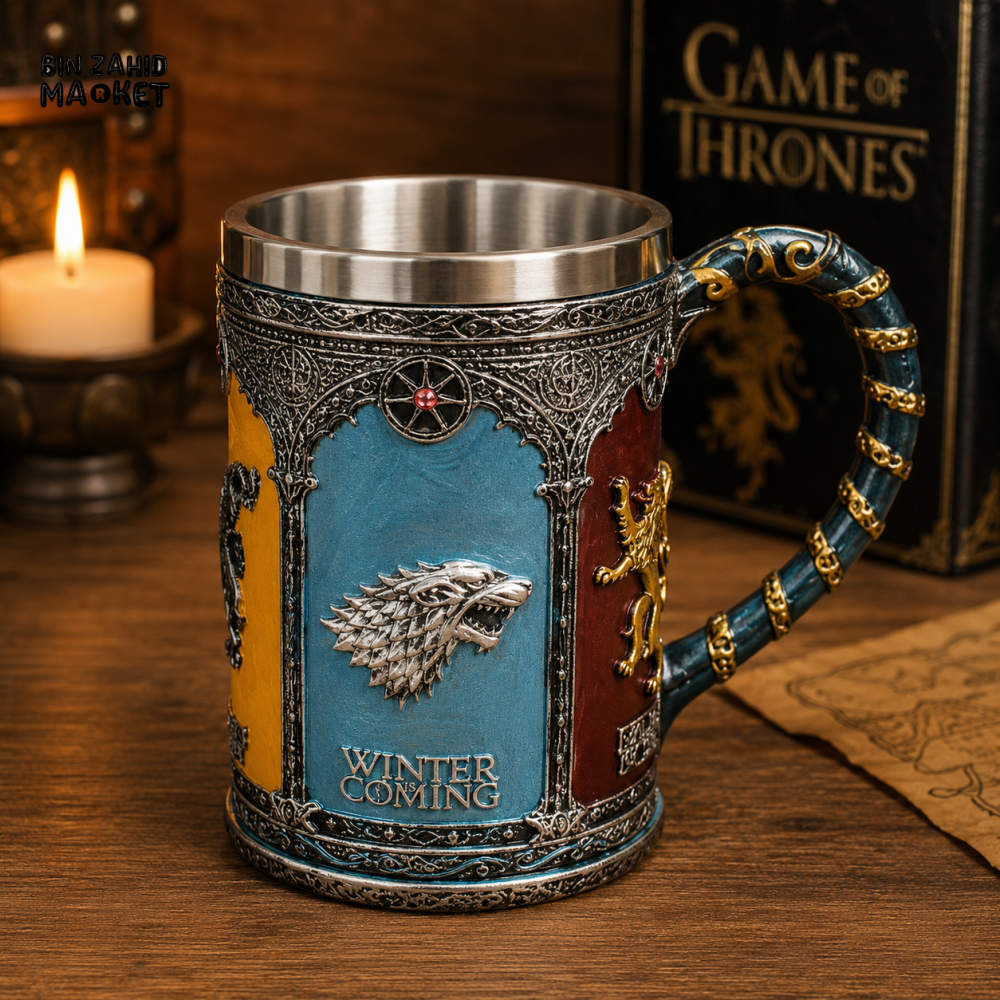 MEDIEVAL FANTASY STAINLESS STEEL TANKARD - 500 ML