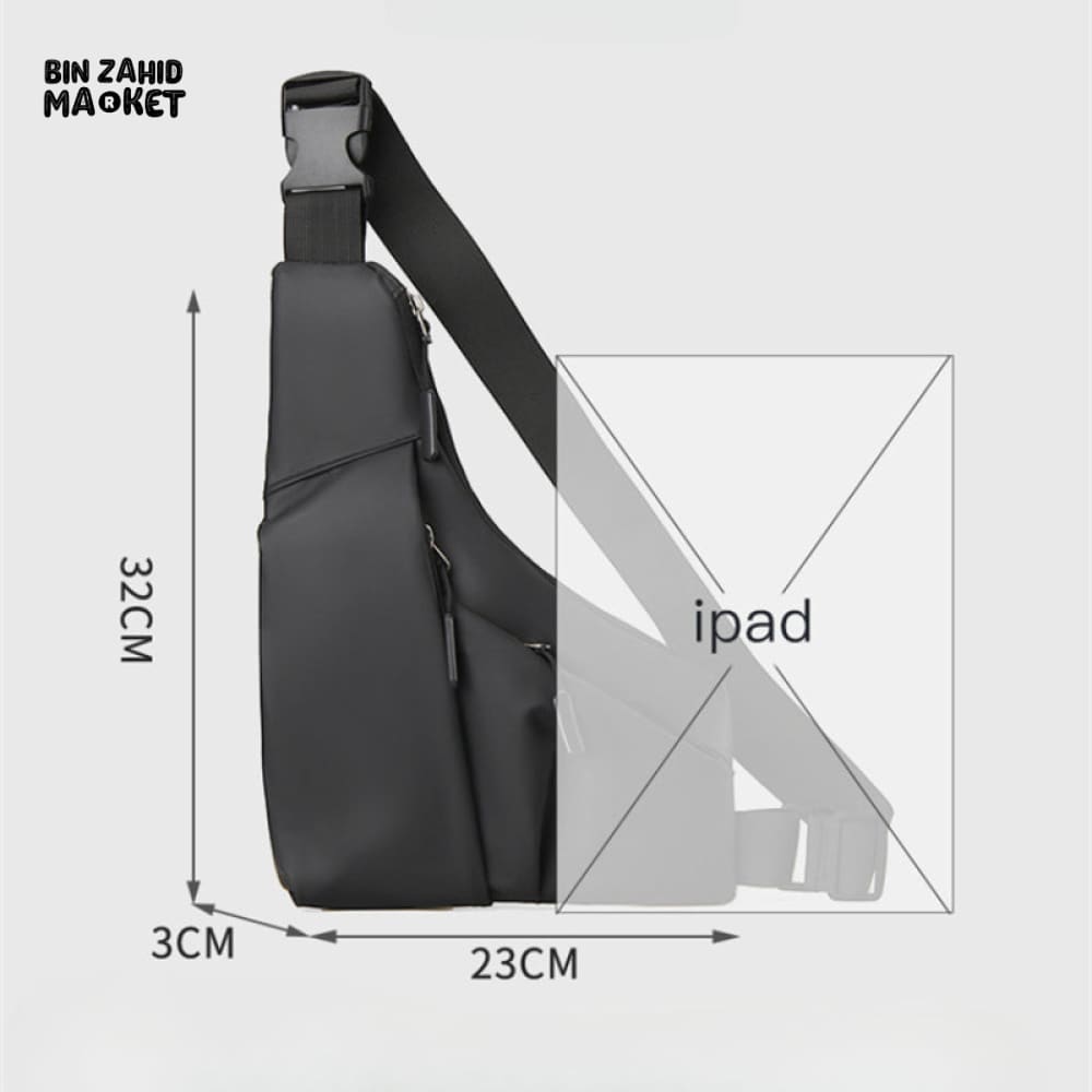 MEN’S ANTI-THEFT TRIANGULAR LEATHER SLING BAG – CLOSE-FITTING CROSSBODY SHOULDER BAG WITH CARD WALLET