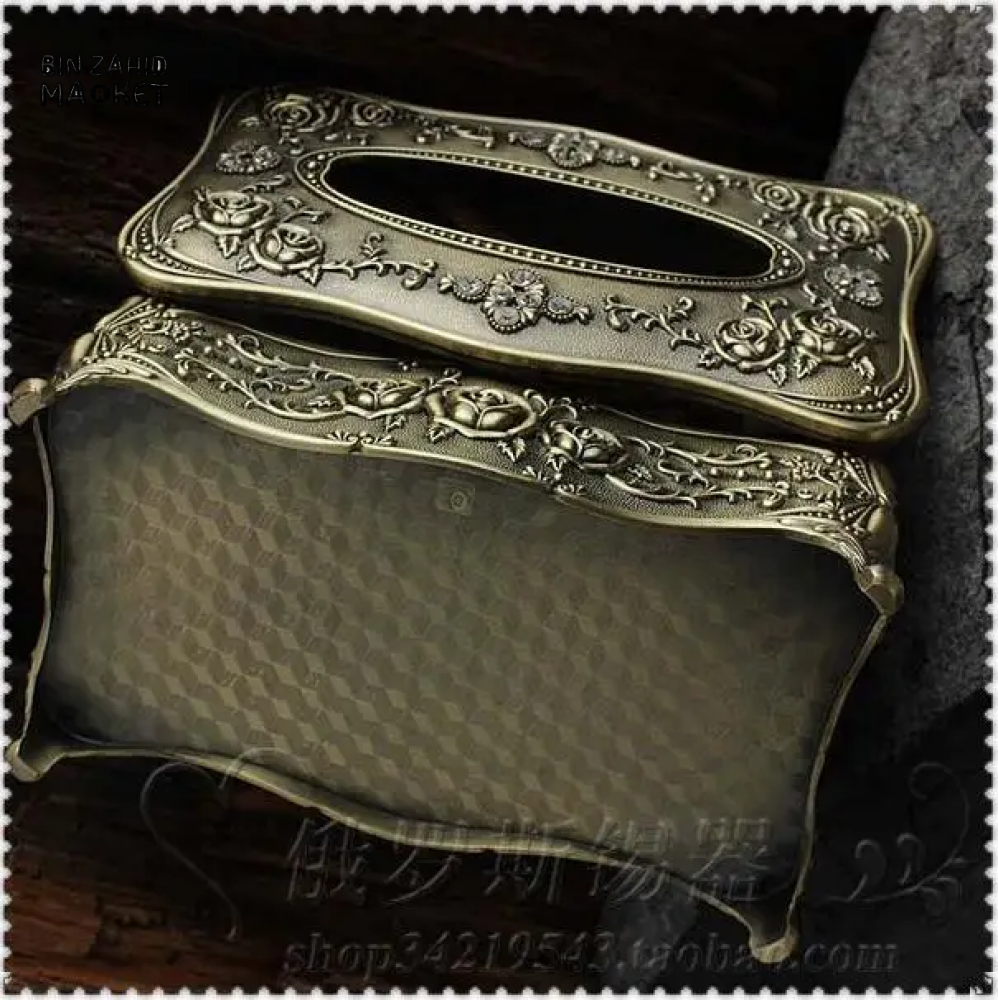 METAL ANTIQUE TISSUE BOX – VINTAGE STYLE NAPKIN HOLDER FOR HOME & OFFICE