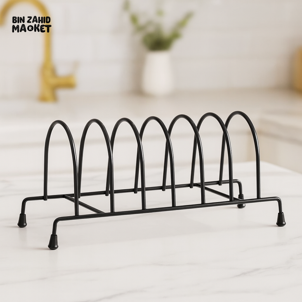 METAL PLATE RACK ORGANIZER – COUNTERTOP DISH HOLDER FOR KITCHEN
