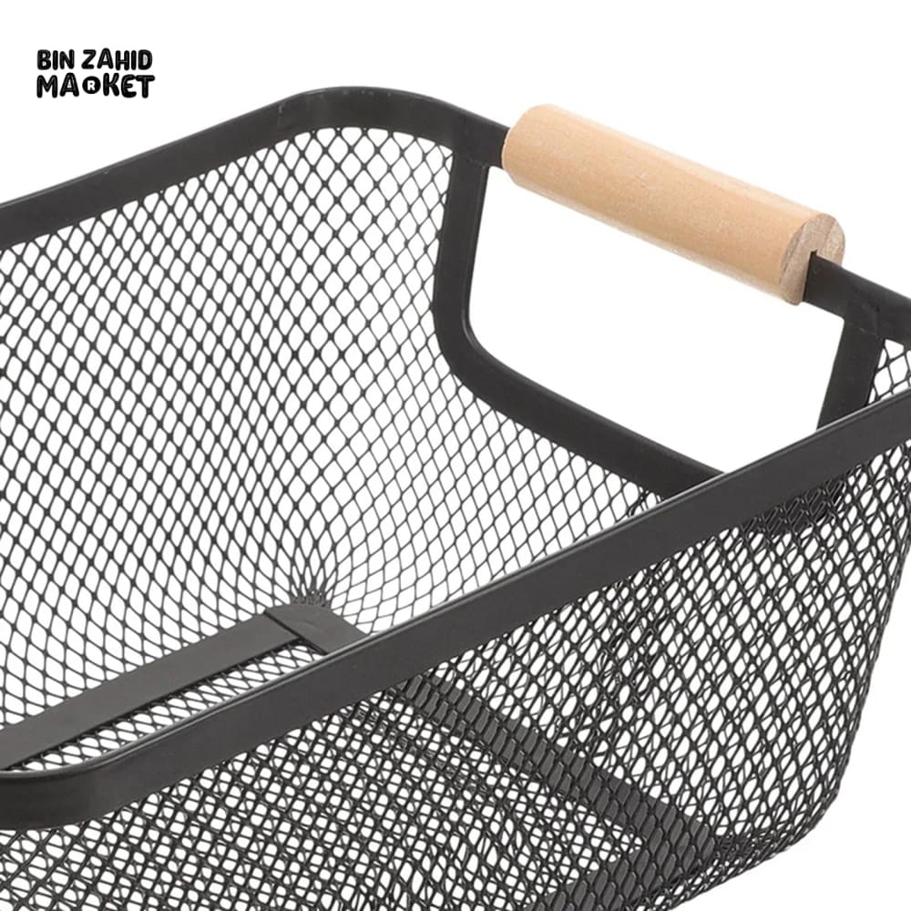 METAL STORAGE ORGANIZER BASKET SET WITH HANDLES