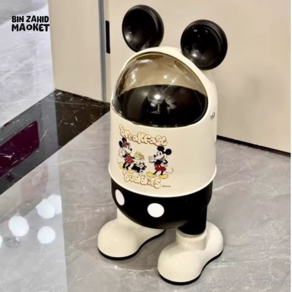 Disney Mickey Cute Trash Can Kitchen Storage Specialty Office Portable Paper Bin