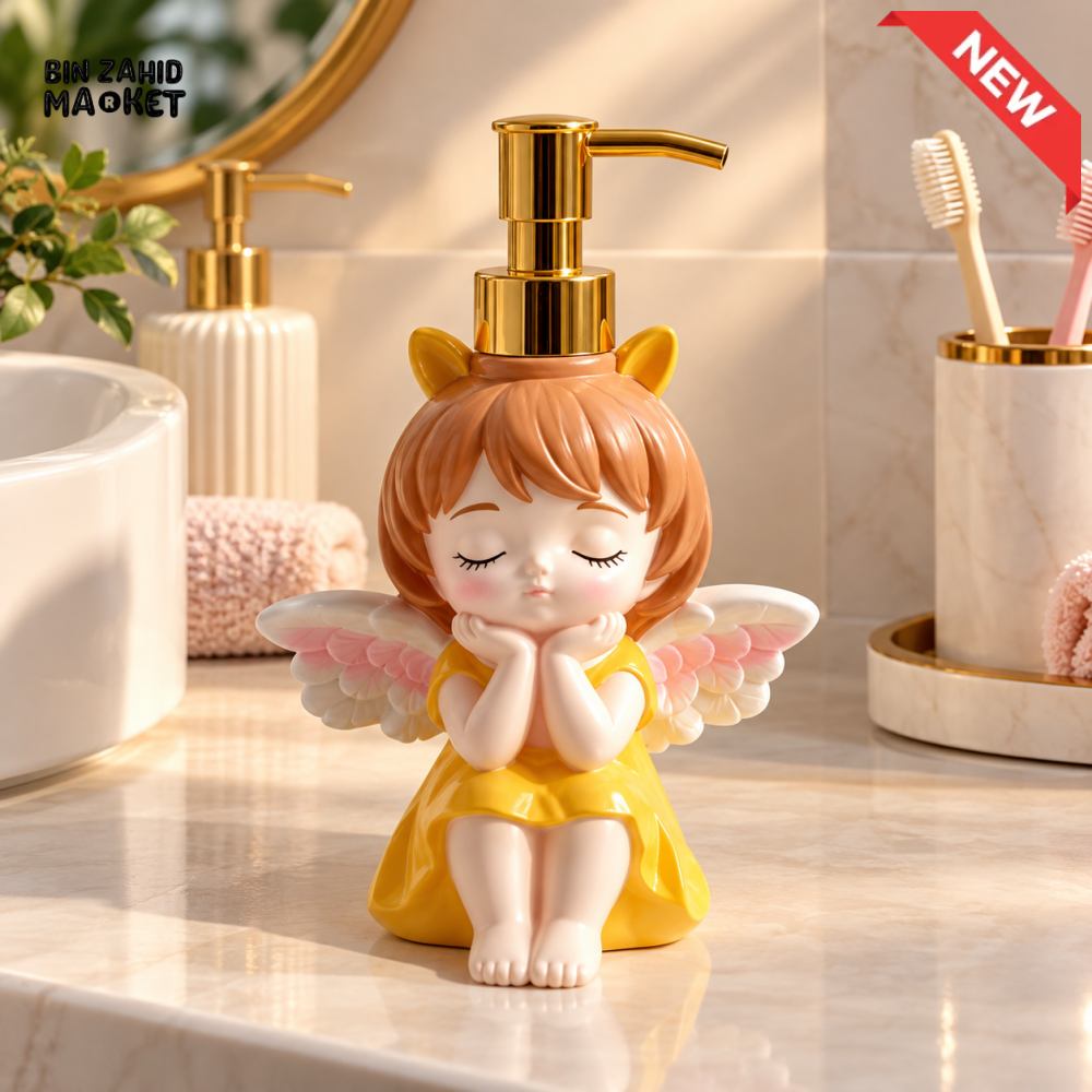 MIMO ANGEL GIRL DECORATIVE SOAP DISPENSER WITH GOLD PUMP