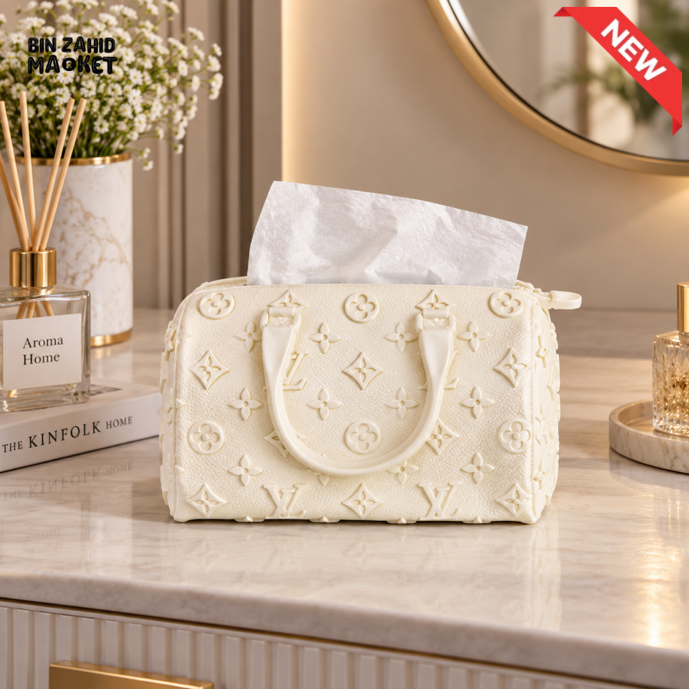 MIMO CREAM HANDBAG DESIGN DECORATIVE TISSUE BOX