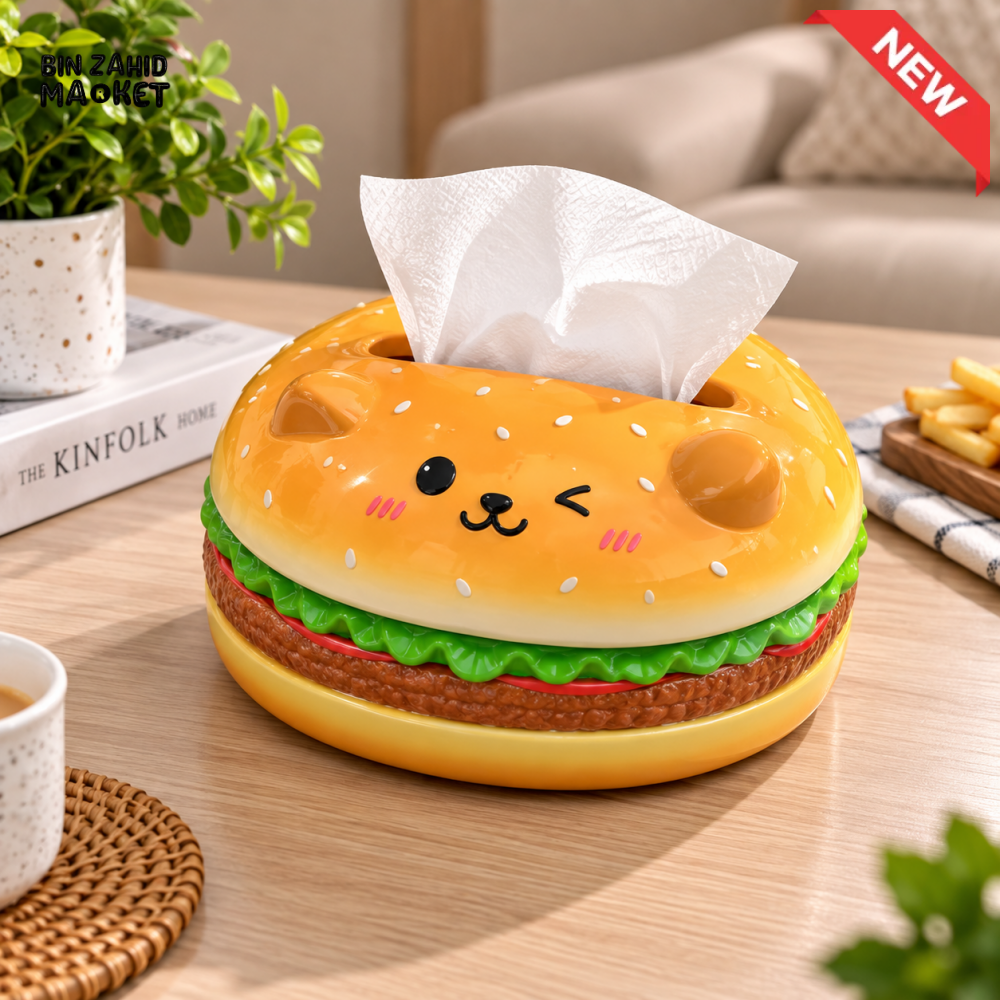 MIMO CUTE HAMBURGER-SHAPED DECORATIVE TISSUE BOX HOLDER – MULTICOLOR
