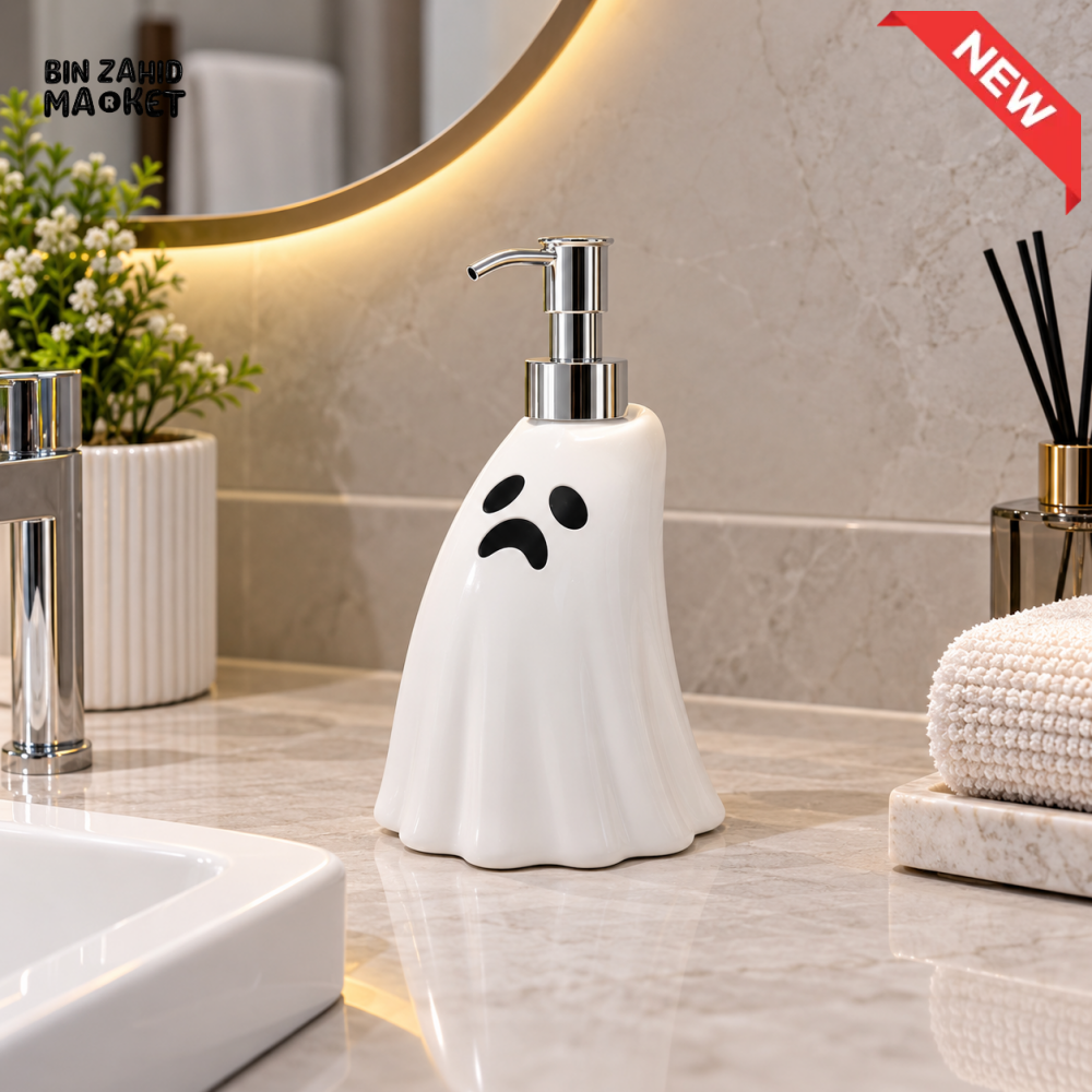 MIMO GHOST DESIGN LIQUID SOAP DISPENSER WITH SILVER PUMP