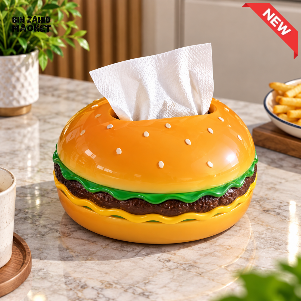 MIMO HAMBURGER-SHAPED DECORATIVE TISSUE BOX HOLDER – MULTICOLOR