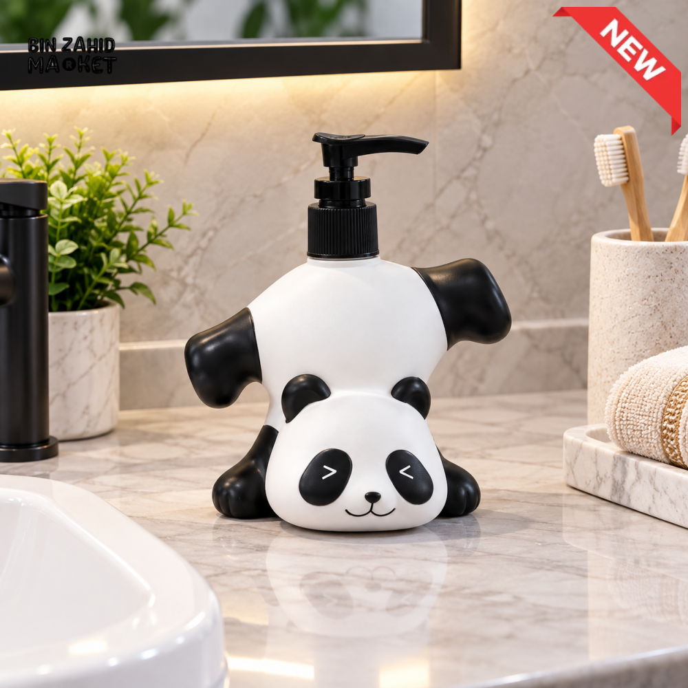 MIMO PANDA DESIGN LIQUID SOAP DISPENSER WITH BLACK PUMP