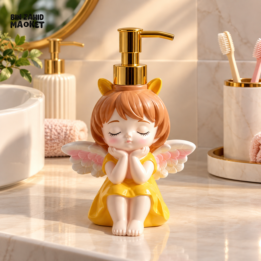 MIMO ANGEL GIRL DECORATIVE SOAP DISPENSER WITH GOLD PUMP