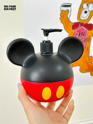 MIMO PVC RESIN BLACK & RED CARTOON MOUSE DESIGN LIQUID SOAP DISPENSER WITH BLACK PUMP - Soap & Toothbrush Accessories