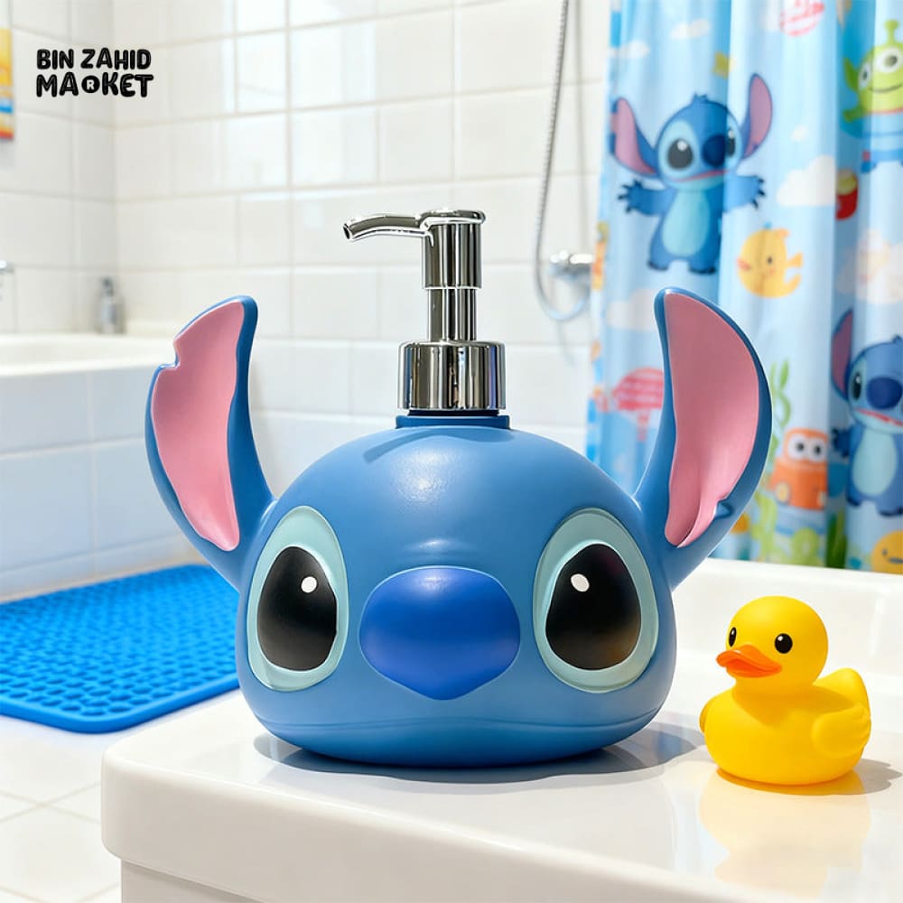 MIMO PVC RESIN BLUE ALIEN CHARACTER DESIGN LIQUID SOAP DISPENSER WITH SILVER PUMP - Soap & Toothbrush Accessories