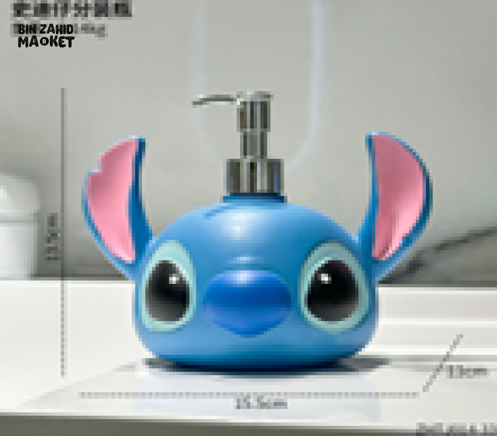 MIMO BLUE ALIEN CHARACTER DESIGN LIQUID SOAP DISPENSER WITH SILVER PUMP
